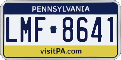 PA license plate LMF8641