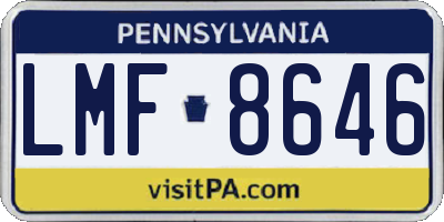 PA license plate LMF8646