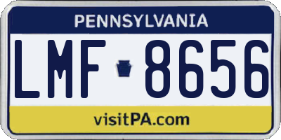 PA license plate LMF8656