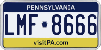 PA license plate LMF8666