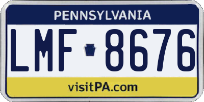 PA license plate LMF8676