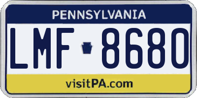 PA license plate LMF8680