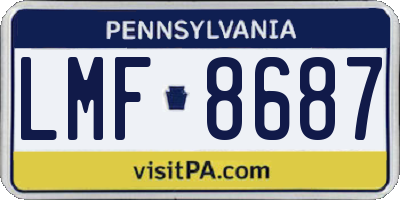 PA license plate LMF8687