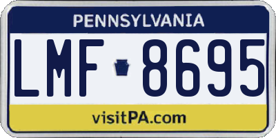 PA license plate LMF8695