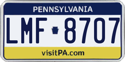 PA license plate LMF8707