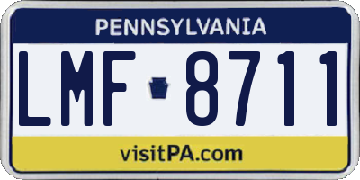 PA license plate LMF8711