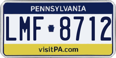 PA license plate LMF8712
