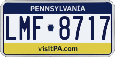 PA license plate LMF8717