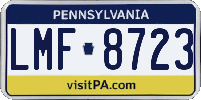 PA license plate LMF8723