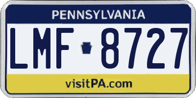 PA license plate LMF8727
