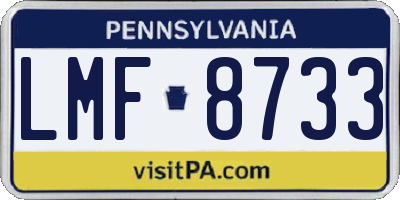 PA license plate LMF8733