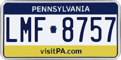 PA license plate LMF8757
