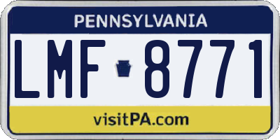 PA license plate LMF8771