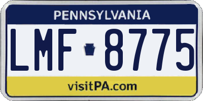 PA license plate LMF8775