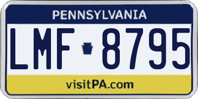 PA license plate LMF8795