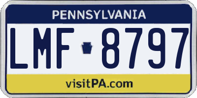 PA license plate LMF8797
