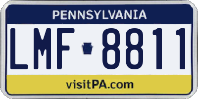 PA license plate LMF8811