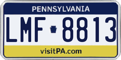 PA license plate LMF8813