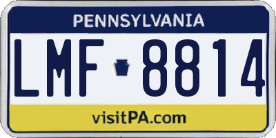 PA license plate LMF8814