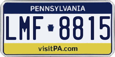 PA license plate LMF8815