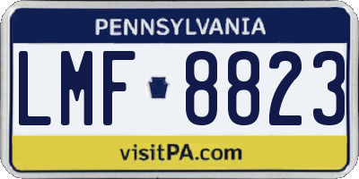 PA license plate LMF8823