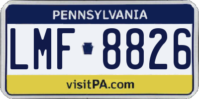 PA license plate LMF8826