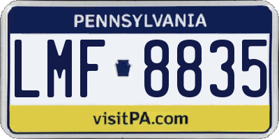 PA license plate LMF8835