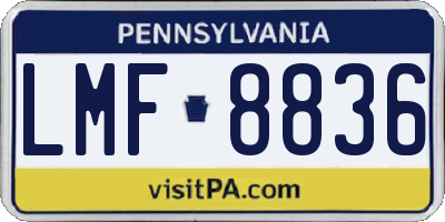 PA license plate LMF8836