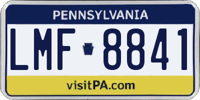 PA license plate LMF8841