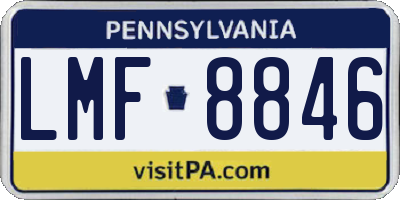 PA license plate LMF8846
