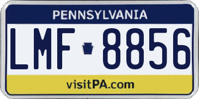 PA license plate LMF8856