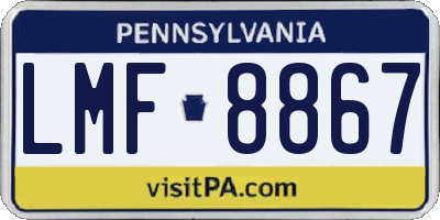 PA license plate LMF8867