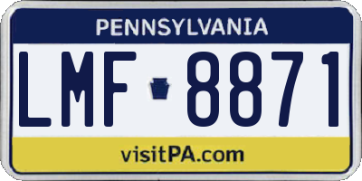 PA license plate LMF8871