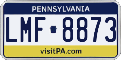 PA license plate LMF8873