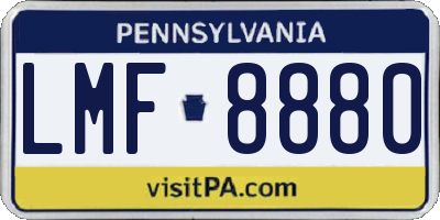 PA license plate LMF8880