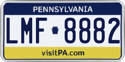 PA license plate LMF8882
