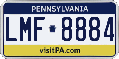PA license plate LMF8884