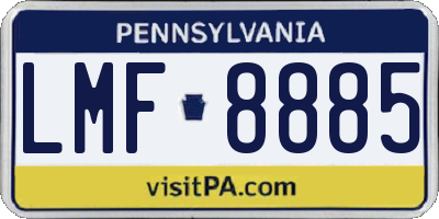 PA license plate LMF8885
