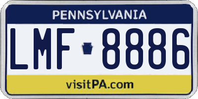 PA license plate LMF8886