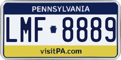 PA license plate LMF8889