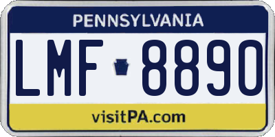 PA license plate LMF8890
