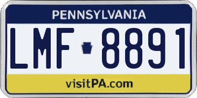 PA license plate LMF8891
