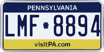 PA license plate LMF8894