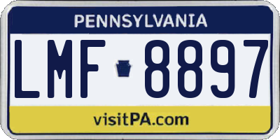 PA license plate LMF8897