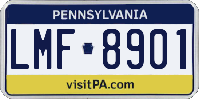 PA license plate LMF8901