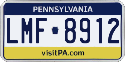 PA license plate LMF8912
