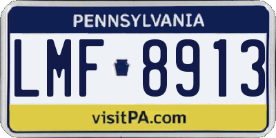 PA license plate LMF8913