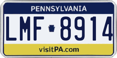 PA license plate LMF8914
