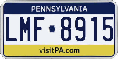 PA license plate LMF8915