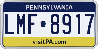 PA license plate LMF8917